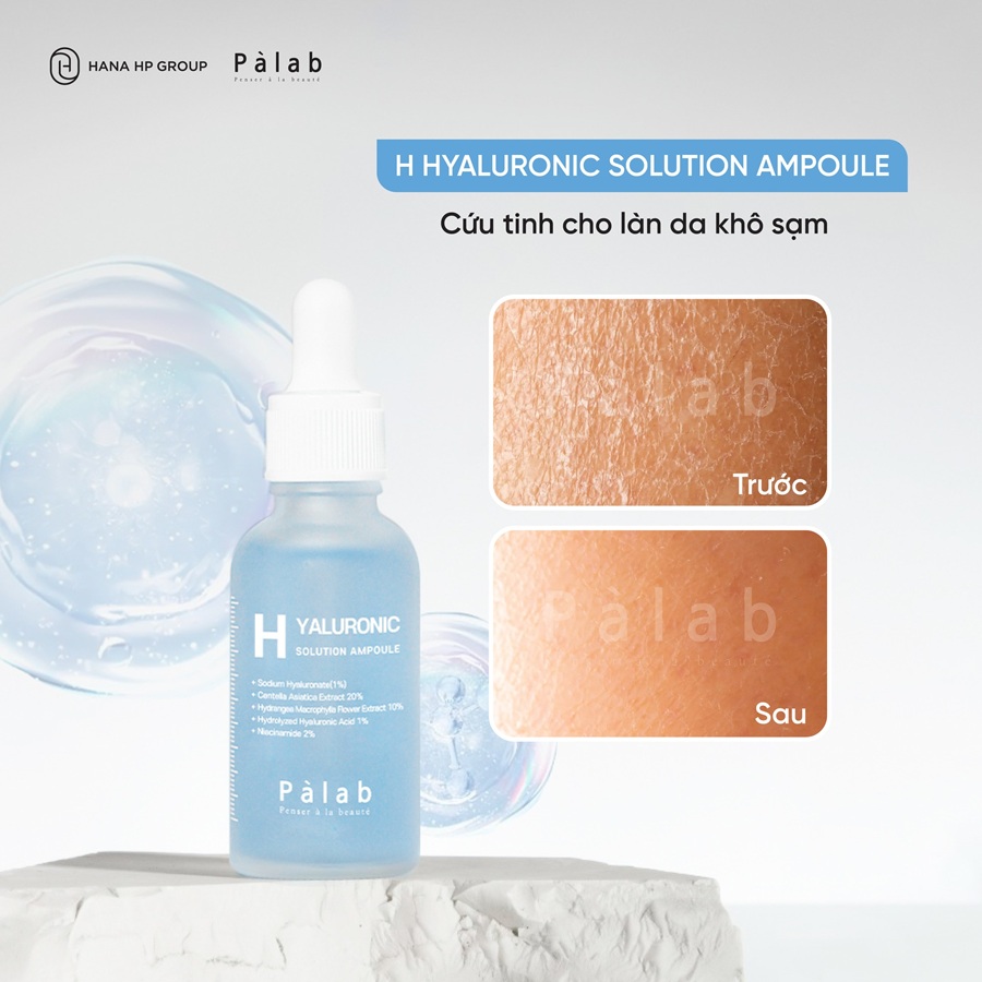 PALAB H HYALURONIC SOLUTION AMPOULE - Tinh Chất Cấp Ẩm, Dưỡng Da Căng Bóng 1 Tinh chất Pàlab H