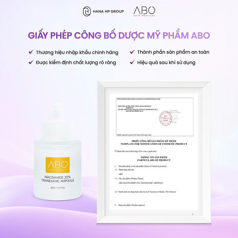 ABO NIACINAMIDE 20% TRANEXAMIC AMPOULE