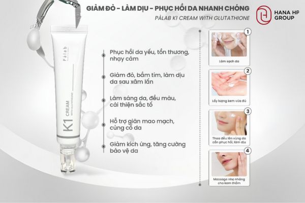 hướng dẫn sử dụng Palab K1 Cream With Glutathione