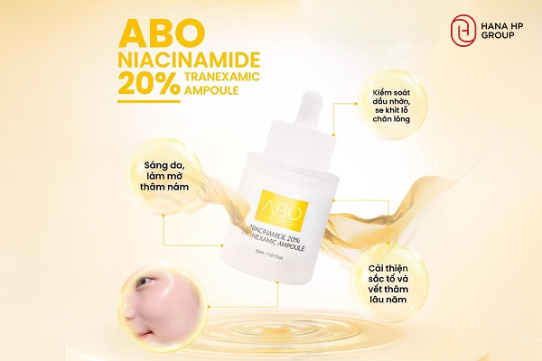 Hướng dẫn sử dụng ABO Niacinamide 20% Tranexamic Ampoule