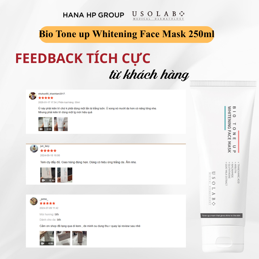 BIO TONE UP WHITENING FACE MASK 250ml