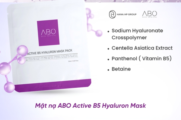 Mặt nạ ABO Active B5 Hyaluron Mask có thành phần dịu nhẹ