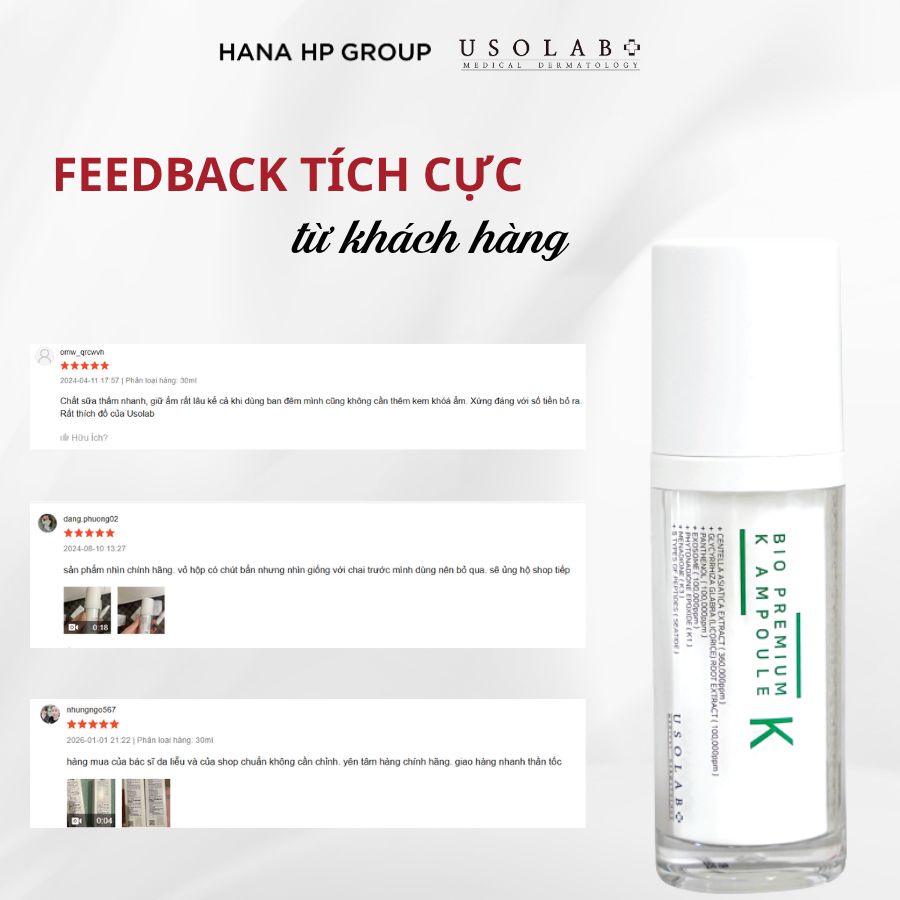 Tinh chất Bio Premium K Ampoule Usolab Homecare 3 Bio Premium K Ampoule