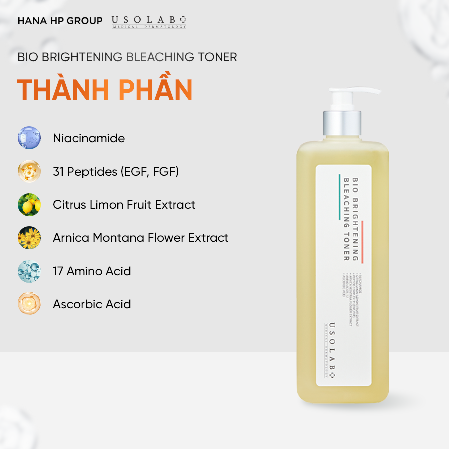 nước hoa hồng Bio Brightening Bleaching Toner 1000ml