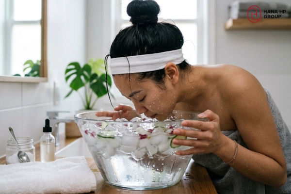 Ngâm mặt bằng nước đá