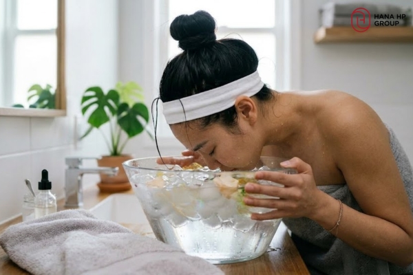Ngâm mặt bằng nước đá