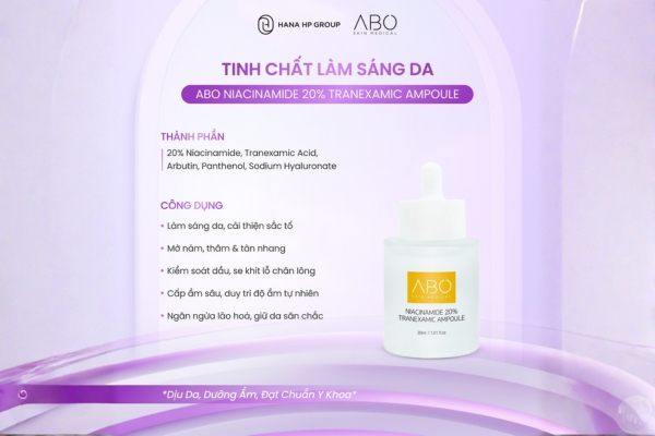 Tinh chất dưỡng sáng da ABO Niacinamide 20% Tranexamic Ampoule Tinh chất dưỡng sáng da ABO Niacinamide 20% Tranexamic Ampoule