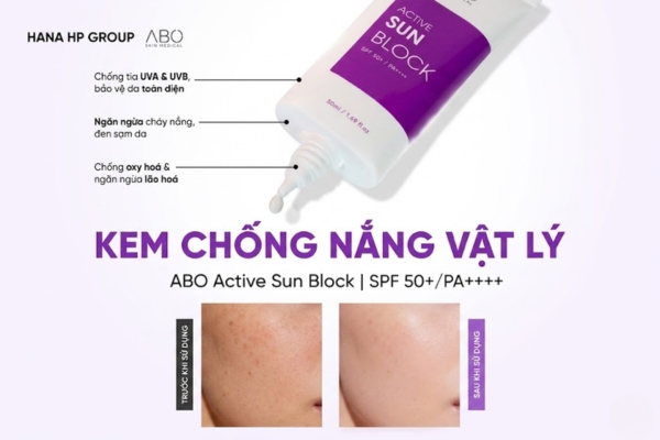 Kem chống nắng vật lý cho mọi loại da ABO Active Sun Block SPF 50+/PA++++