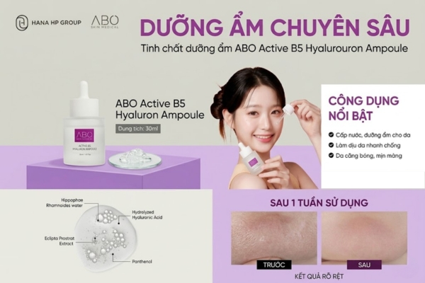 Tinh chất cấp ẩm phục hồi chuyên sâu ABO Active B5 Hyaluron Ampoule