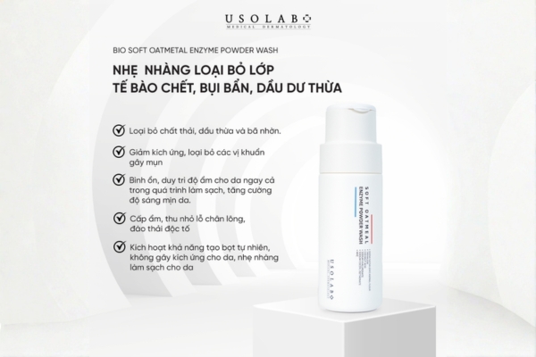 Tẩy da chết dịu nhẹ Bio Soft Oatmeal Enzyme Powder Wash